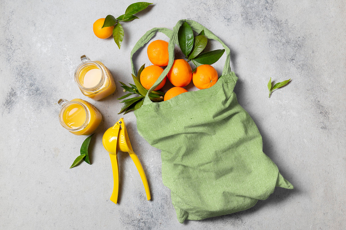 Torba bawełniana 380x420mm Zielona Uchwyt: 70cm