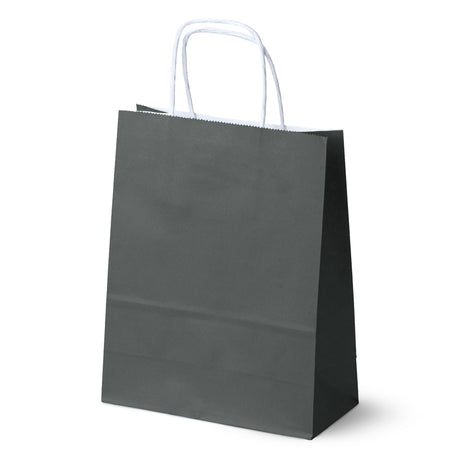 Torba Papierowa z Uchwytem Skręcanym 180x80x225mm Biały Czarny