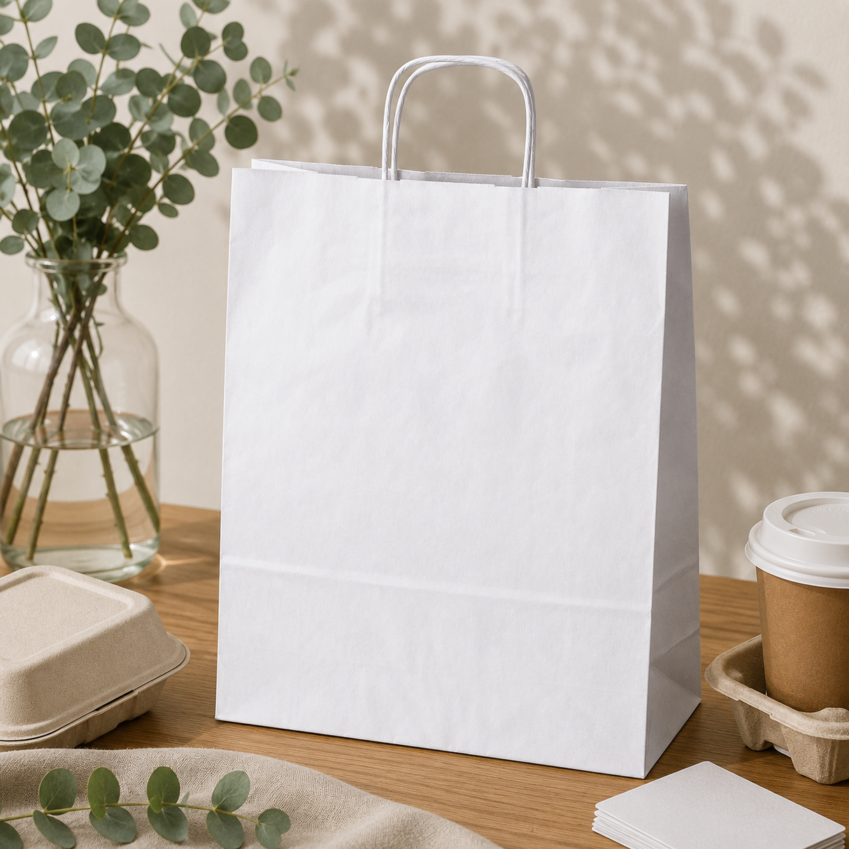 Torba Papierowa z Uchwytem Skręcanym 320x120x410mm Brązowa