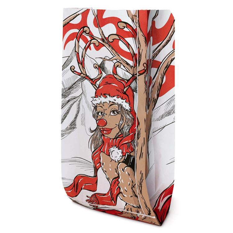 Torby papierowa świąteczne 180x80x360mm Para Reniferów 10szt.