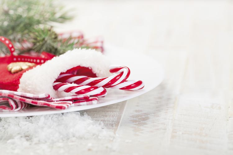 Świąteczne laski na choinkę Czerwono-białe 6 szt.