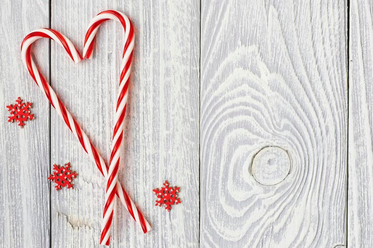 Świąteczne laski na choinkę Czerwono-białe 6 szt.