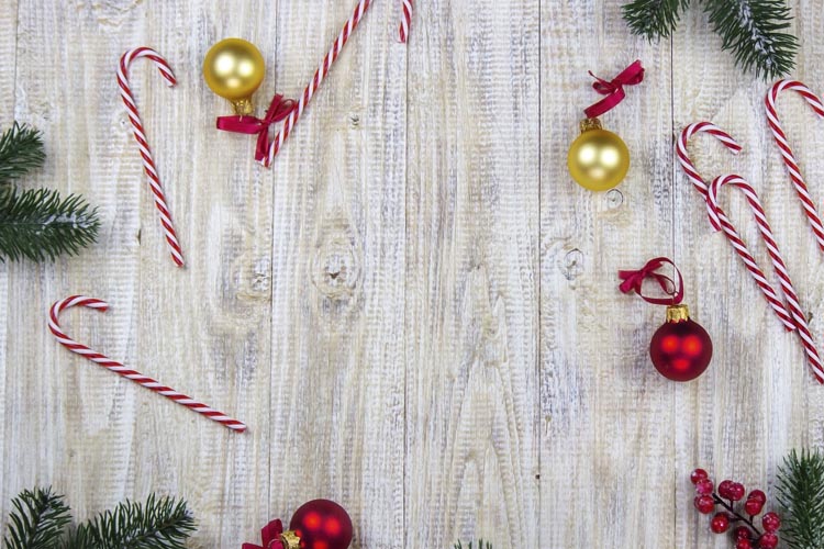 Świąteczne laski na choinkę Czerwono-białe 6 szt.