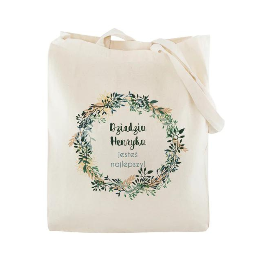 Zestaw personalizowany Torba Bawełniana,Kubek,Poduszka Dziadku jesteś Najlepszy+Imię Prezent na Dzień Dziadka