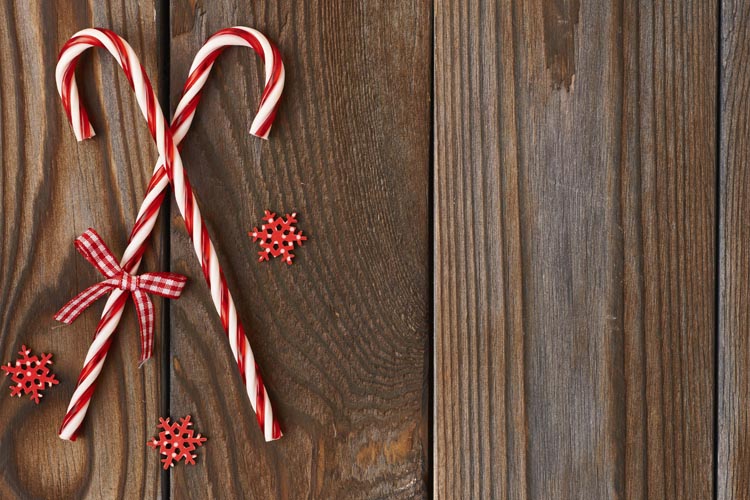 Świąteczne laski na choinkę Czerwono-białe 6 szt.