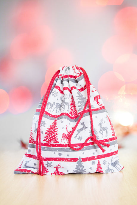 Worek bawełniany Świąteczny 15x20cm renifer