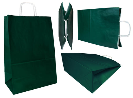 Torba papierowa 305x170x425mm Ciemnozielona