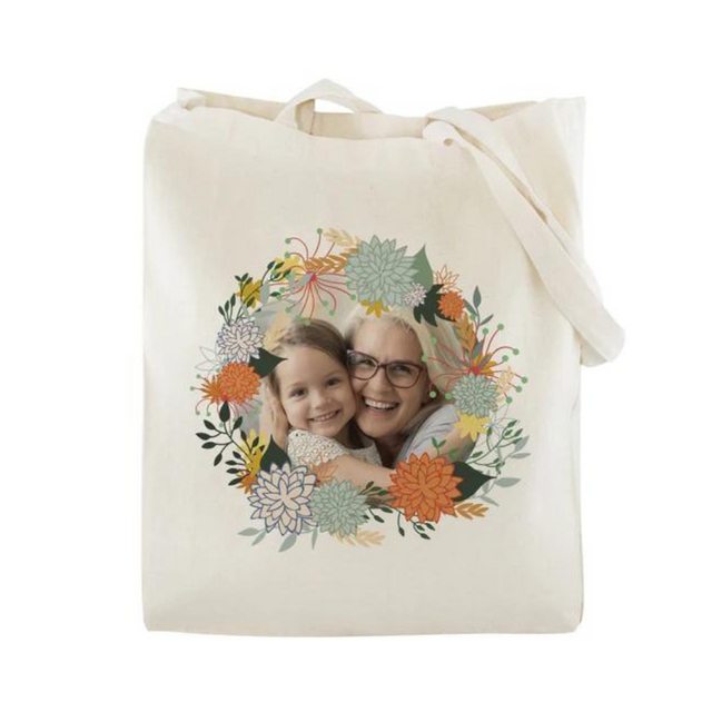 Torba Bawełniana personalizowana ze zdjęciem Prezent na dzień babci Ecru