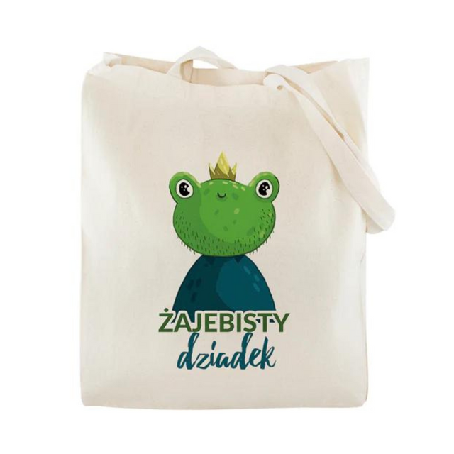 Torba Bawełniana Żajebisty Dziadek Prezent na Dzień Dziadka Ecru