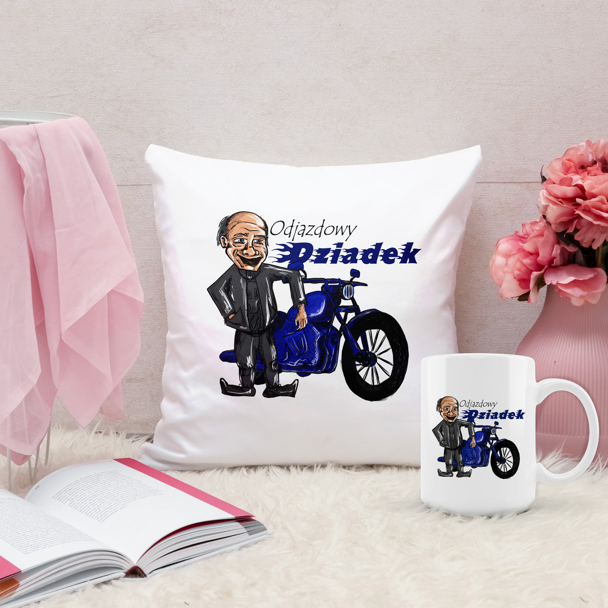 Zestaw Poduszka Kubek Odjazdowy Dziadek Prezent na Dzień Dziadka