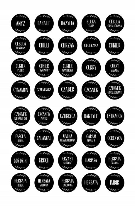 Naklejki na przyprawy 200szt.
