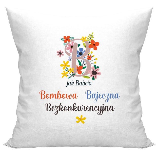 Poduszka na Dzień Babci - B jak Babcia Prezent na Dzień Babci