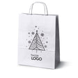 Torba papierowa świąteczne 50szt. 240x100x320mm Biała +LOGO (23 wzory) SW-01