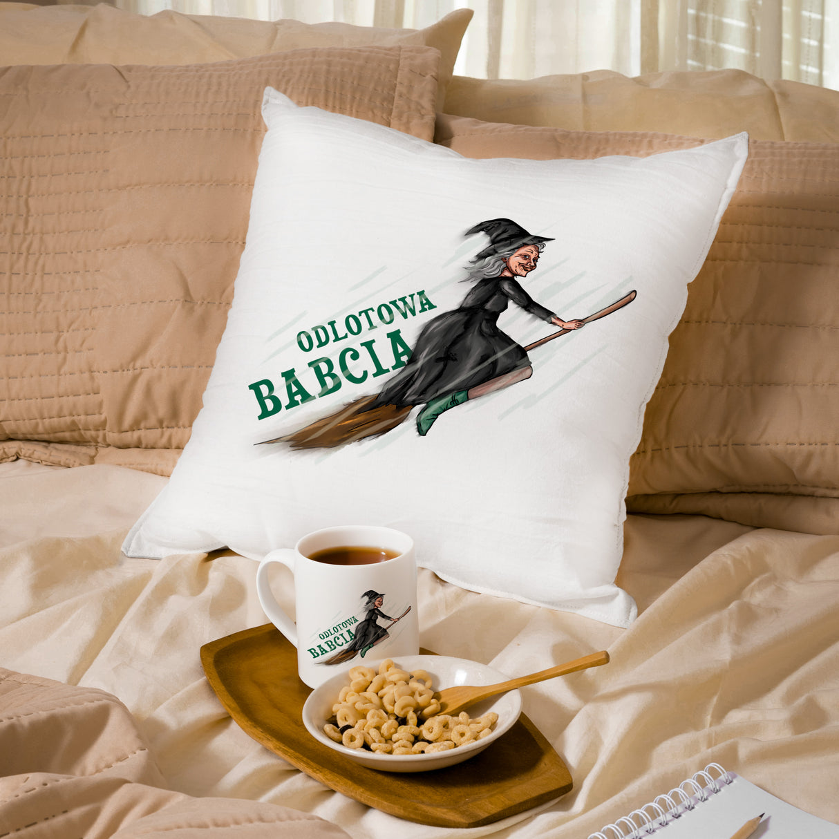 Zestaw Poduszka Kubek Odjazdowa Babcia Prezent na Dzień Babci