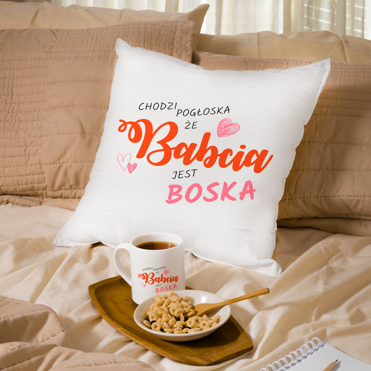 Zestaw Poduszka Kubek Babcia jest boska Prezent na Dzień Babci