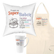 Zestaw Fartuch,Kubek,Poduszka Przepis na Super Babcie Prezent na Dzień Babci