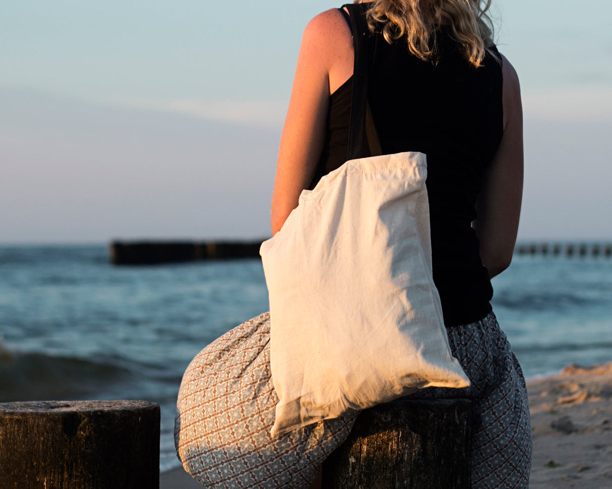 Torba bawełniana uchwyt CZARNY 38x42cm 220g/m2