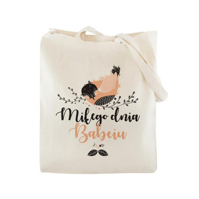 Torba Bawełniana Miłego Dnia Babciu Prezent na dzień babci Ecru