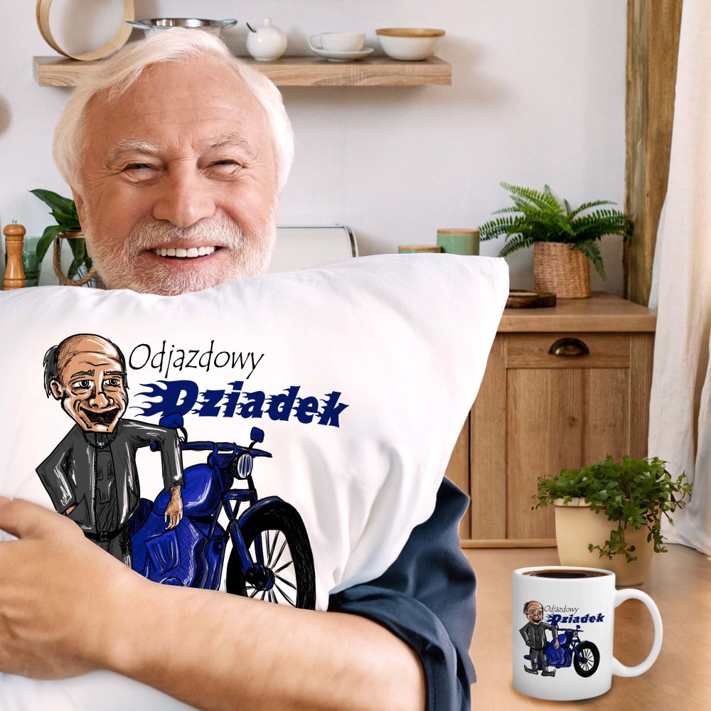 Zestaw Poduszka Kubek Odjazdowy Dziadek Prezent na Dzień Dziadka