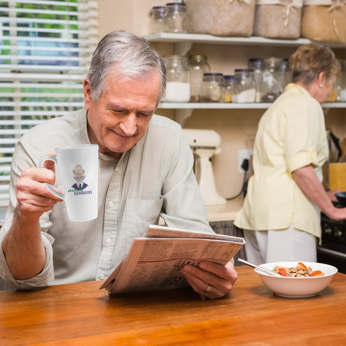 Zestaw Fartuch,Kubek,Poduszka Ukochany Dziadziuś Prezent na Dzień Dziadka