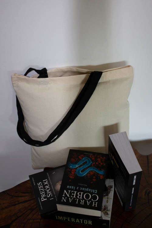 Torba bawełniana uchwyt CZARNY 38x42cm 220g/m2