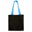 Torba bawełniana czarna 36x40cm 220g/m2 ze wzmocnionym uchwytem NIEBIESKIM