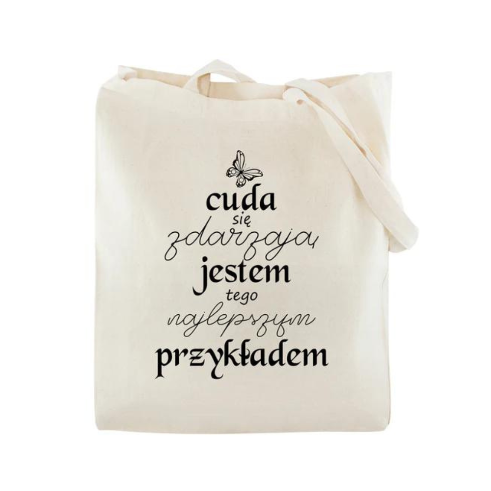 Prezent na Dzień Kobiet - Torba z nadrukiem ecru