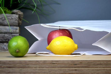 Torba papierowa 350x180x440mm z uchwytem skręcanym Biała