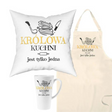 Zestaw Fartuch,Kubek,Poduszka Babcia Królowa Kuchni Prezent na Dzień Babci
