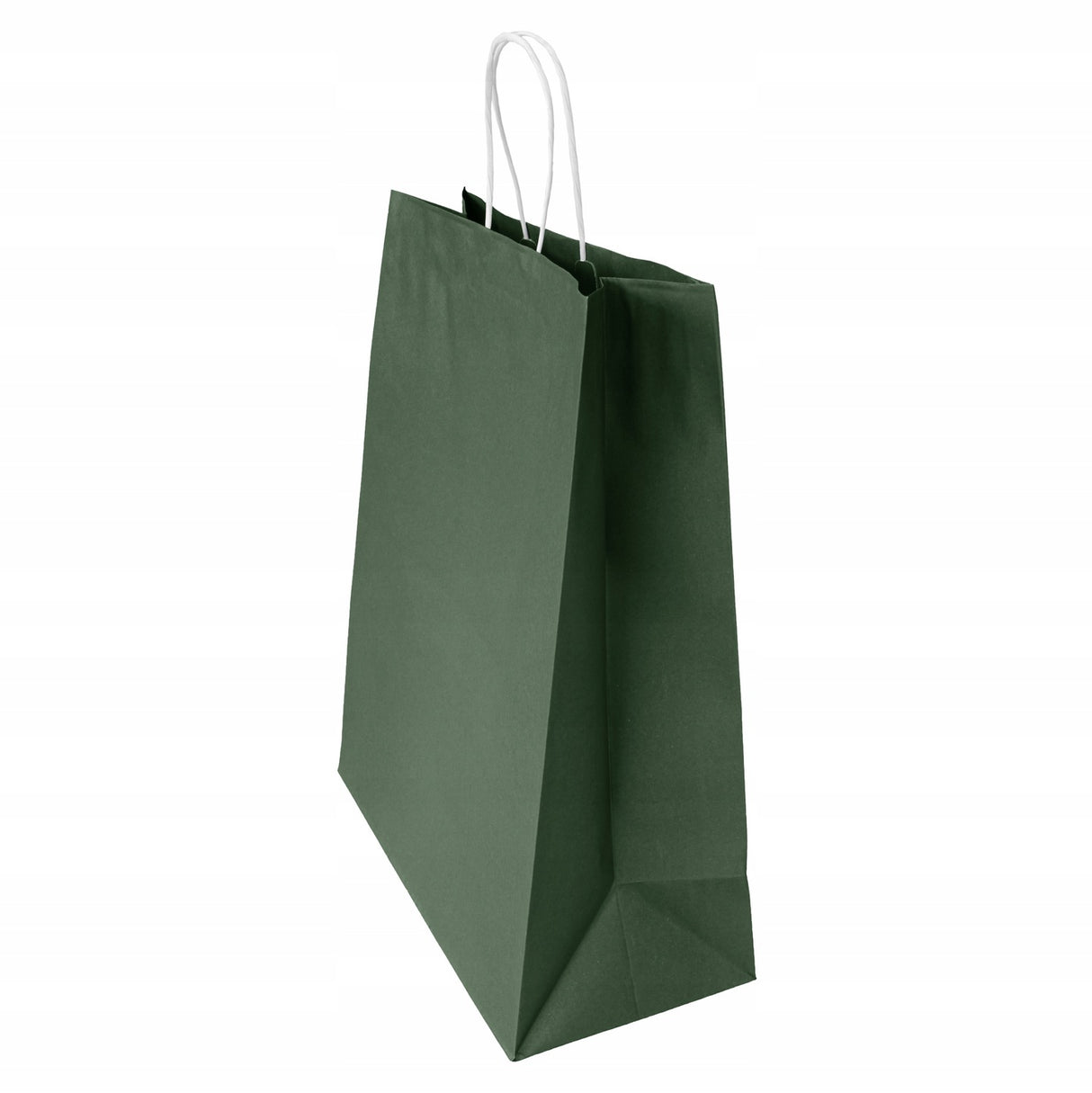 Torba papierowa 350x150x400mm z uchwytem skręcanym Ciemnozielona Premium