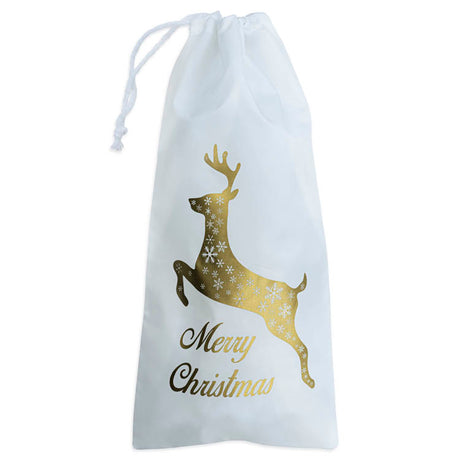 Woreczek poliestrowy 17x36cm Merry Christmas Renifer