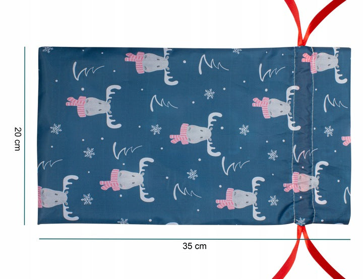 Woreczek poliestrowy 20x35cm Renifer biały