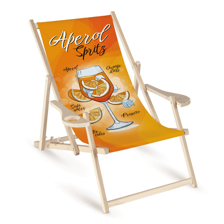 Leżak drewniany z podłokietnikiem APEROL SPRITZ