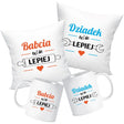 Zestaw Poduszka Kubek Babcia wie lepiej Dziadek wie lepiej Prezent na Dzień Babci i Dziadka