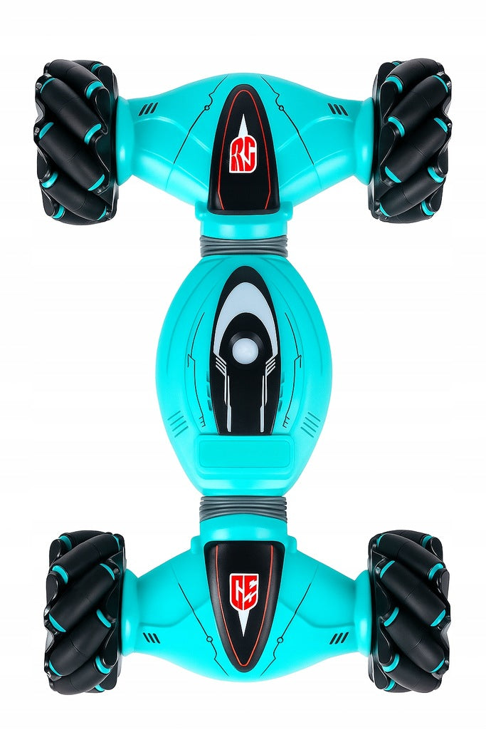 Błękitny samochód zdalnie sterowany kaskaderski 4x4