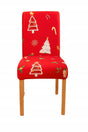 Czerwony pokrowiec dekoracyjny na krzesło Choinka