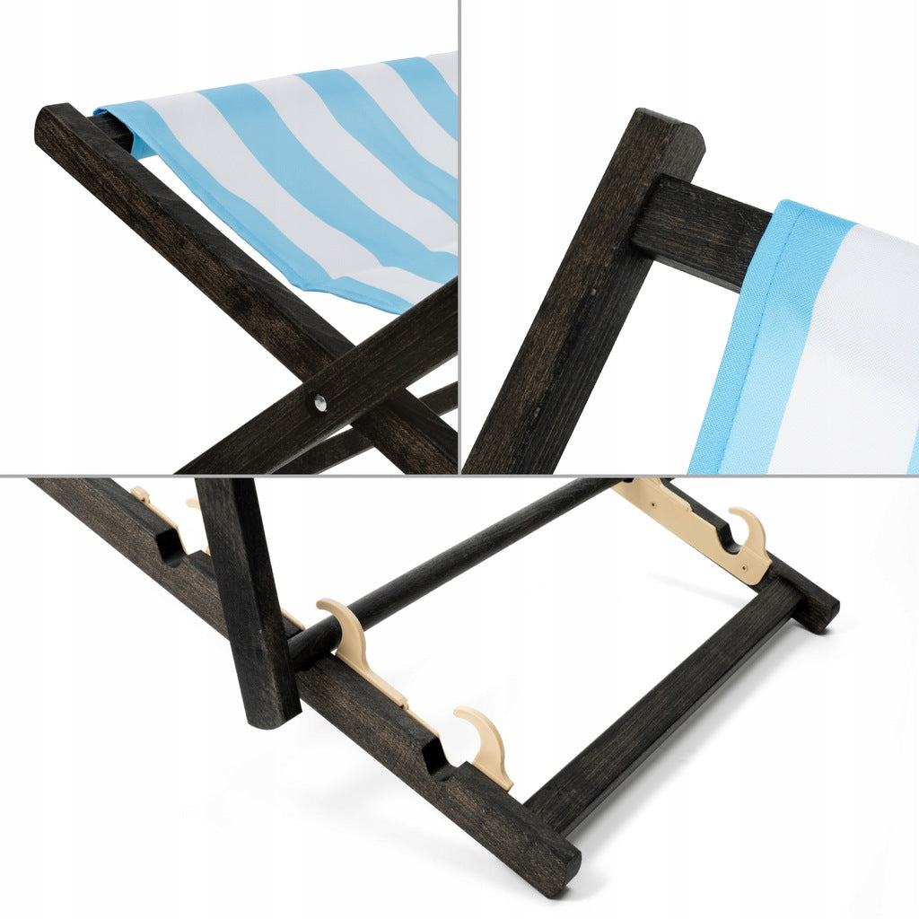 Leżak drewniany LEMON RED - Czarny Stelaż