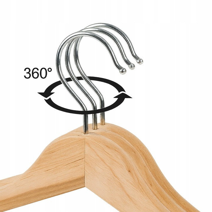 Drewniany wieszak na ubrania zestaw 10 szt.