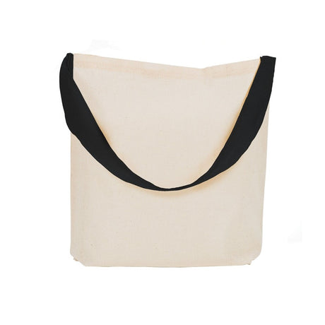 Torba Bawełniana Ecru Pojedynczy Uchwyt Czarny 42x8x33cm 280g