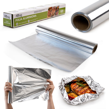 Folia aluminiowa spożywcza DŁUGA 50 metrów