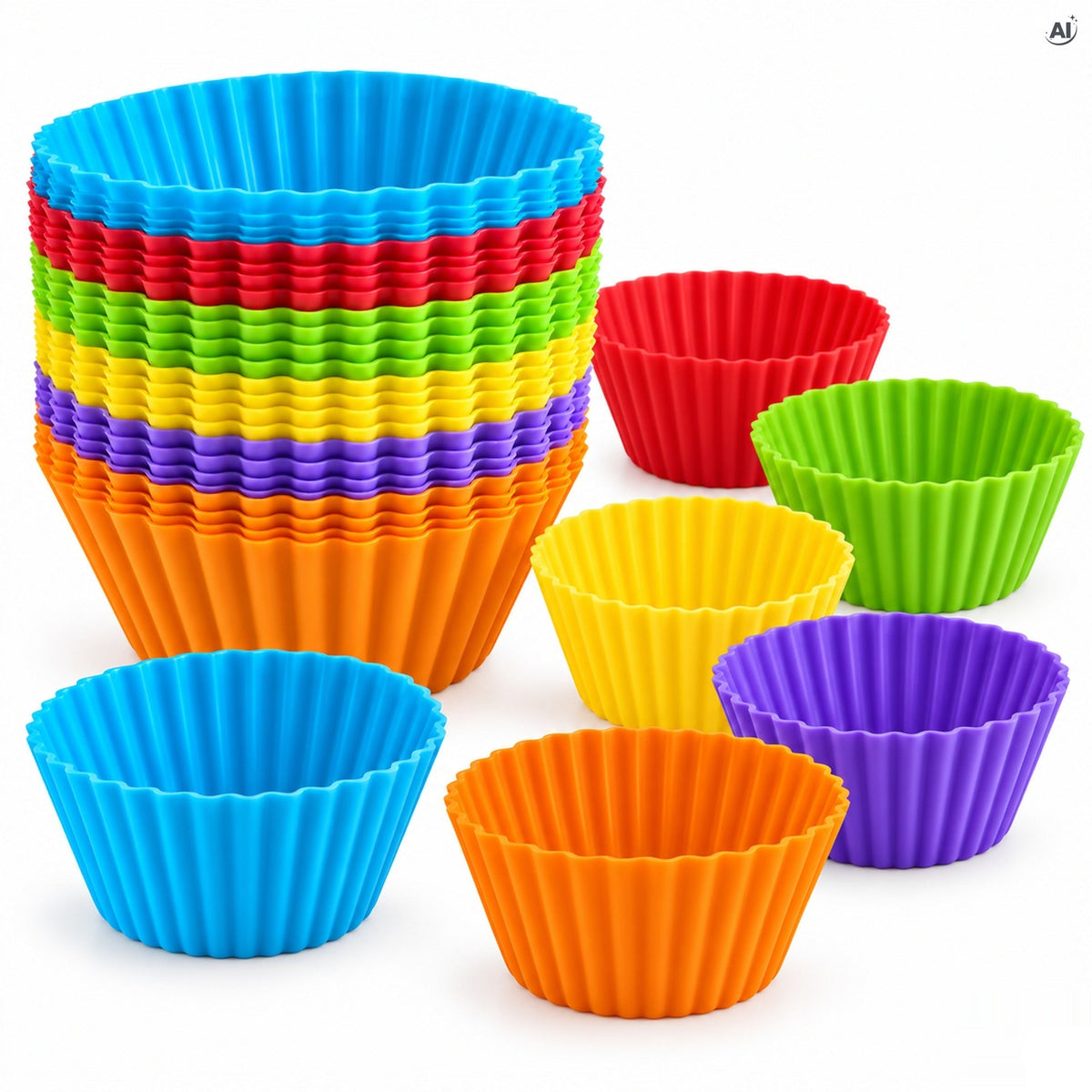 Silikonowe foremki do muffinek kolorowe 24 szt.