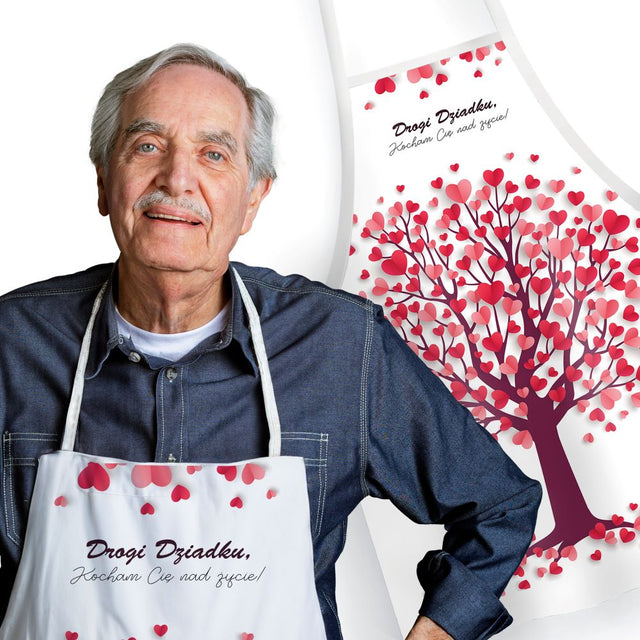 Fartuch Kuchenny Drogi Dziadku Kocham Cię nad Życie Prezent na Dzień Dziadka