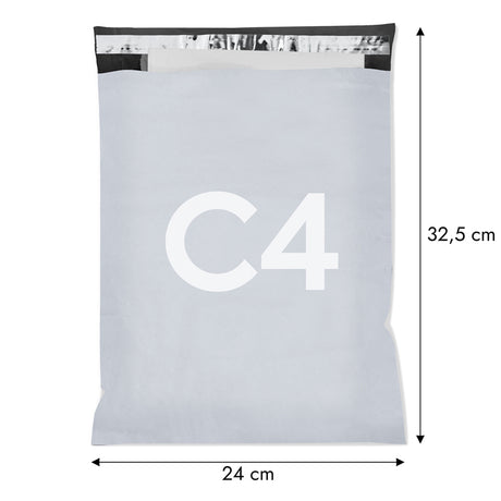Szare Foliopaki kurierskie C4 240x325mm 50szt
