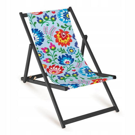 Leżak drewniany FOLK - Czarny Stelaż