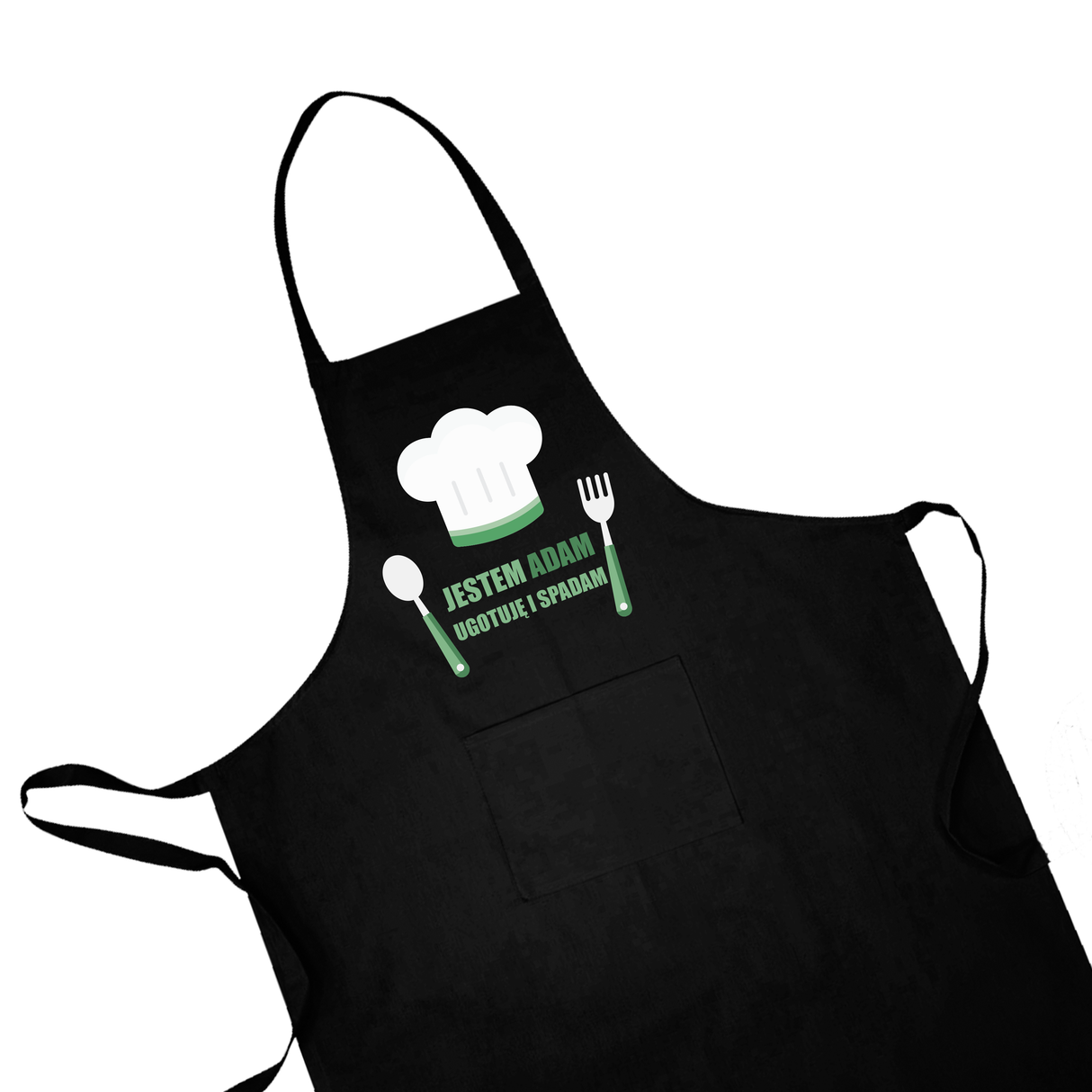 Fartuch kuchenny bawełniany UGOTUJE I SPADAM+ IMIĘ