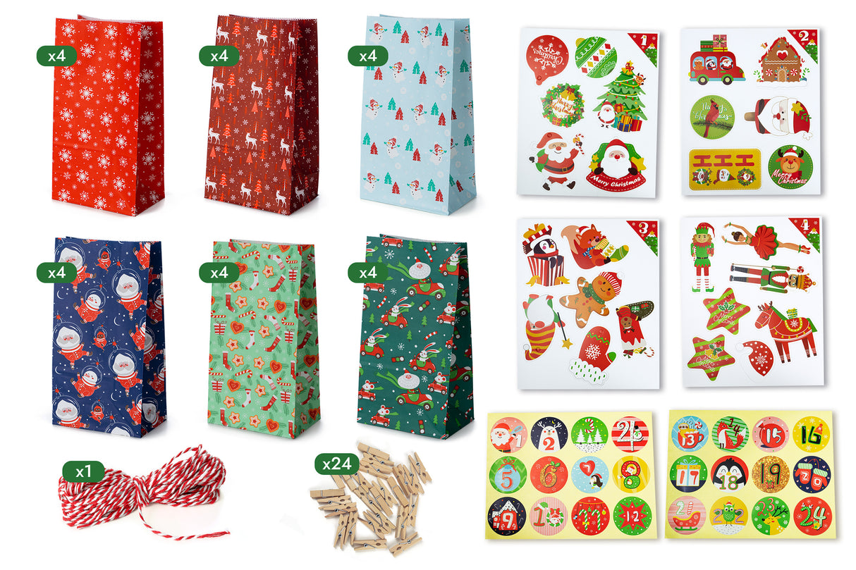 Papierowy kalendarz adwentowy DIY Mikołaj