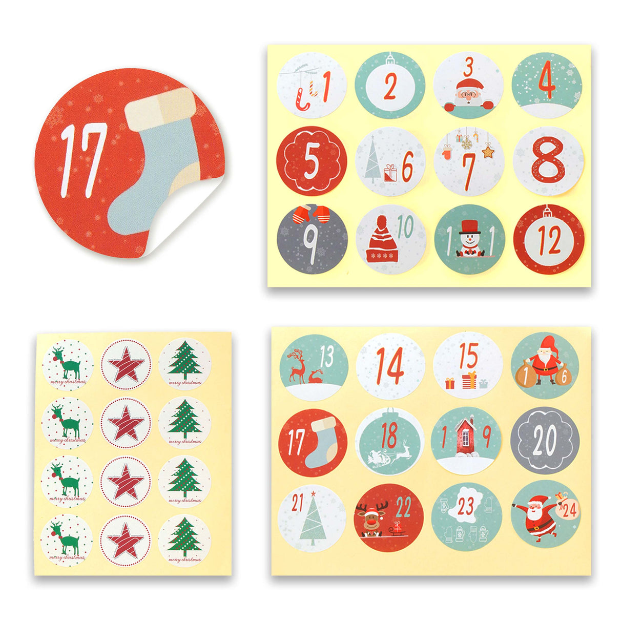 Pastelowy kalendarz adwentowy Merry Christmas