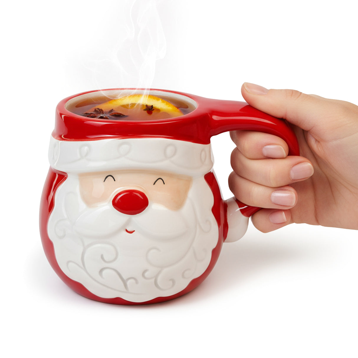 Ceramiczny kubek świąteczny z motywem Mikołaja 350ml