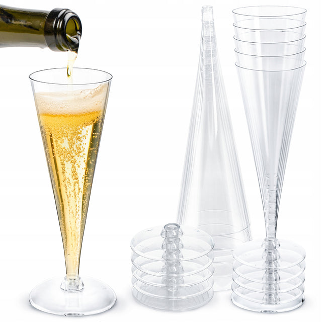 Kieliszki plastikowe do Szampana 120ml 10szt.