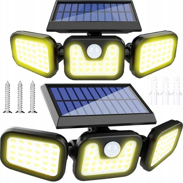 Lampa solarna potrójna czujnik ruchu zmierzchu